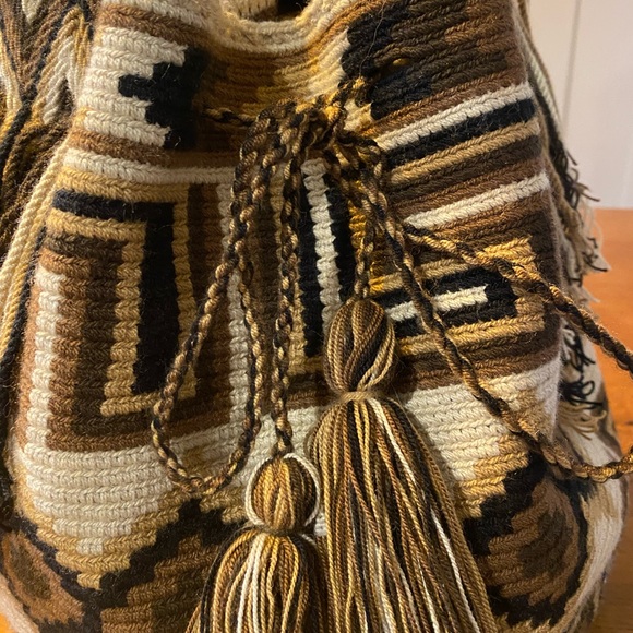 Bohemian Crossbody Bag. Indigenously Handmade by skilled artists. Brown shades. - Picture 9 of 13